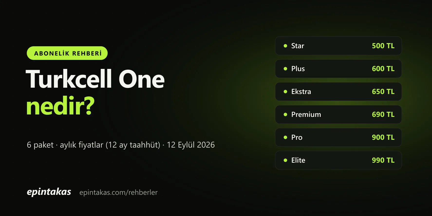 Turkcell One paketleri ve aylık fiyatları: Star, Plus, Ekstra, Premium, Pro ve Elite