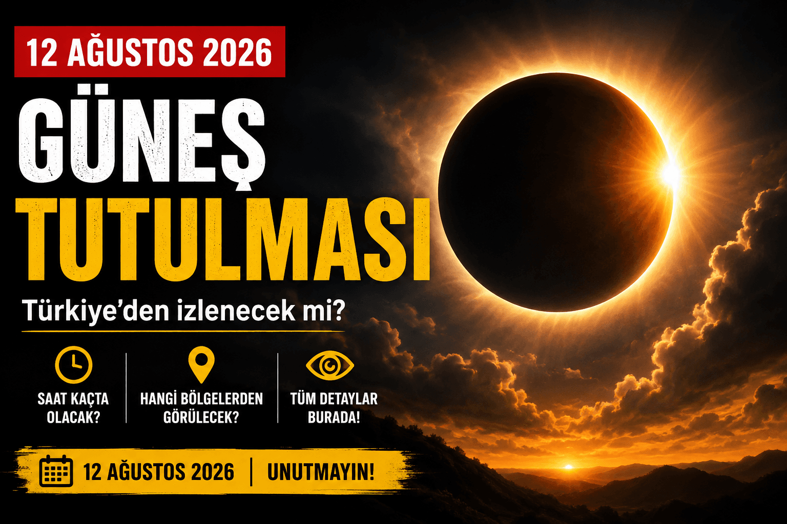 12 Ağustos 2026 tam güneş tutulması görseli