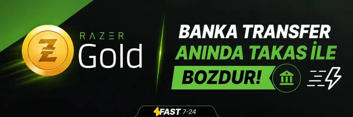 Razer Gold bozdurma ödemesi banka transferi ve FAST